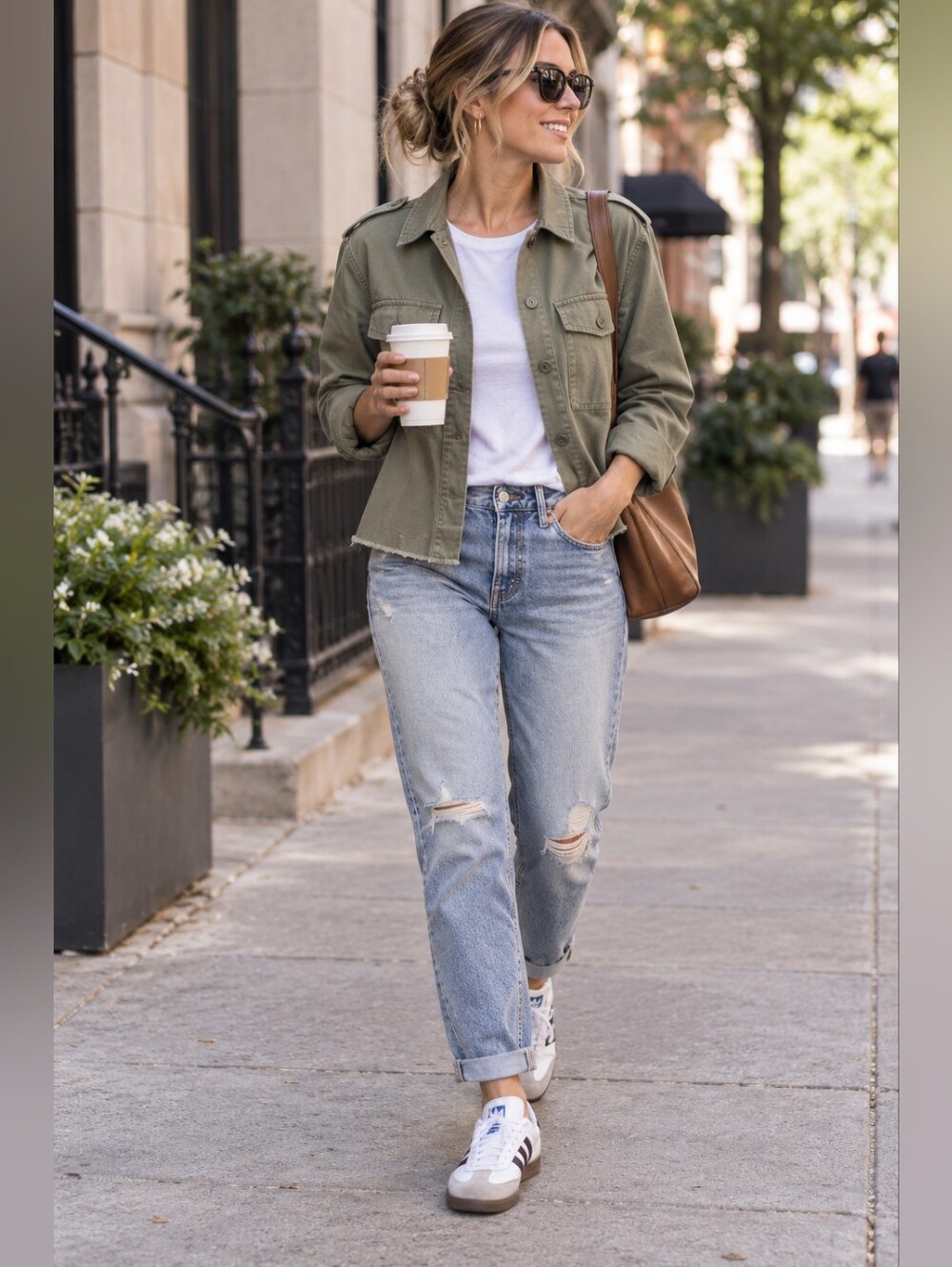 Universal Thread Raw Hem Military Jacket in Army Green Utility Earthy Women's M